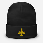 Plane Embroidered Beanie