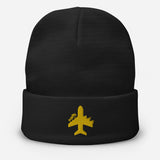 Plane Embroidered Beanie