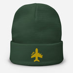 Plane Embroidered Beanie