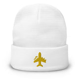 Plane Embroidered Beanie