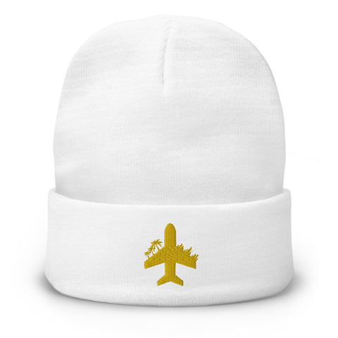 Plane Embroidered Beanie