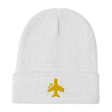 Plane Embroidered Beanie